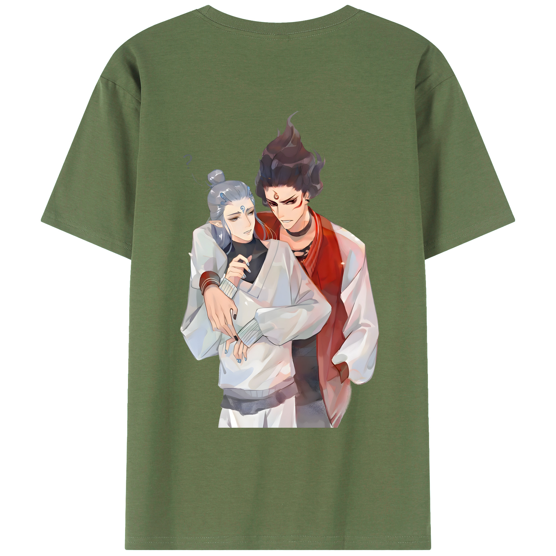 （画像用） Ne Zha 2 ナタ 魔童の大暴れ 綿100％ メンズ半袖Tシャツ（バックプリント） 通気性